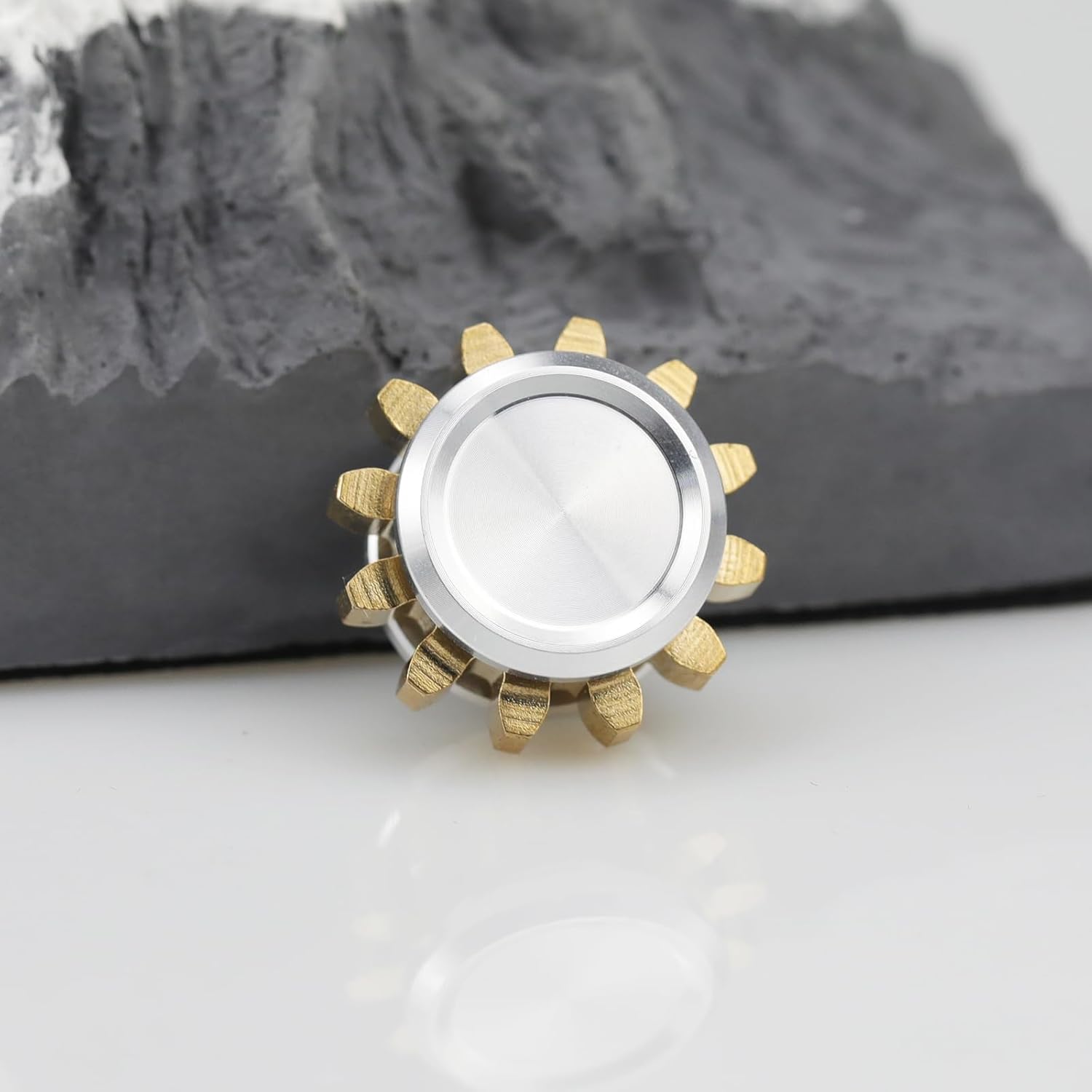 Metal Fidget Spinner for Adults, Small Mini Hand Toys, Copper Gear Linkage Fidget Blocks, Stacking Extendable Fingears Gyro, Bearing, Autism Sensory ADHD Anxiety Reduce