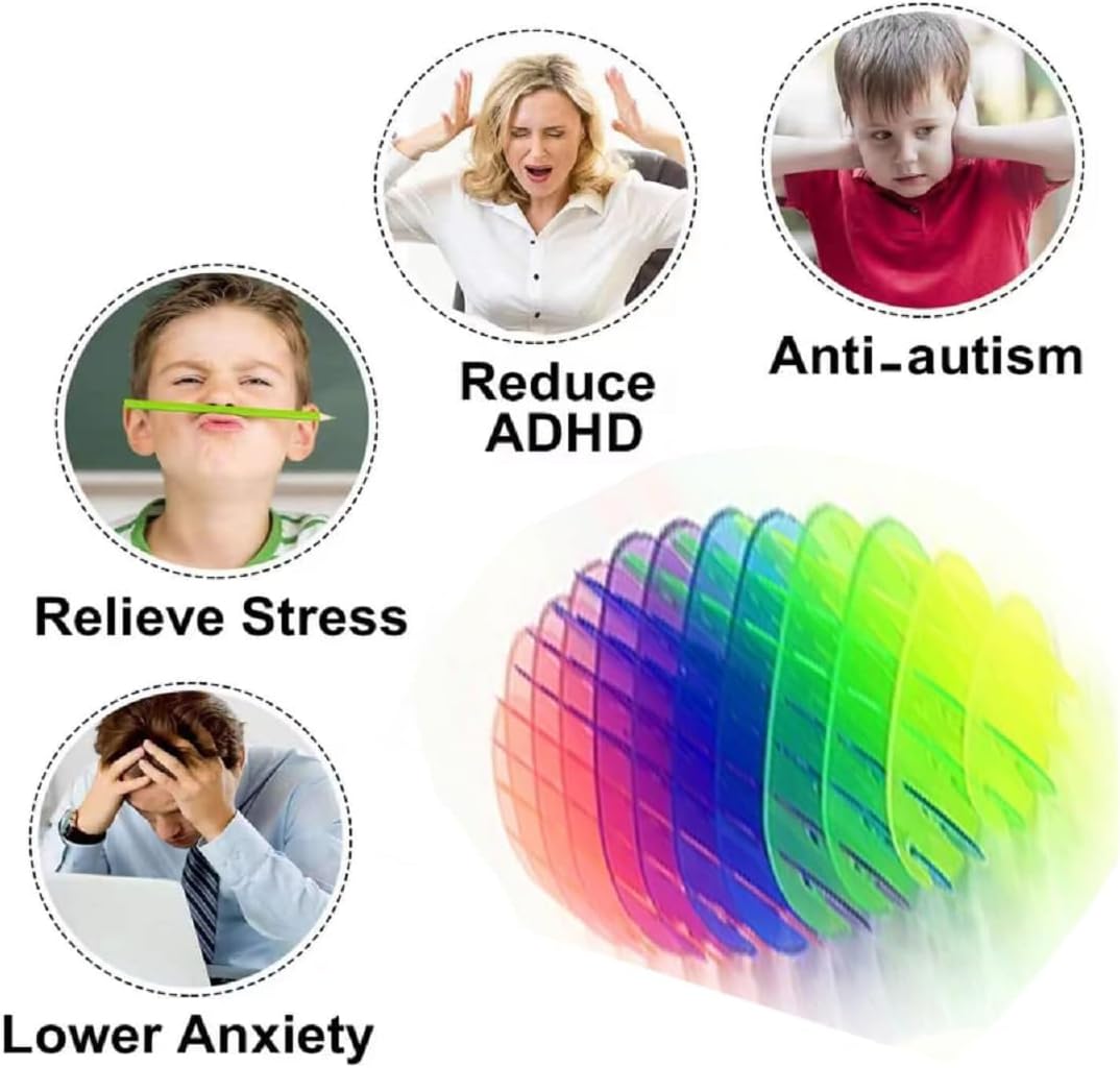 Fidget Toys , Fidget Worm Toy,Stress Relief Fidget Toys for Kids&Adults,Elastic Mesh Toys,Sensory Slug Fidget Toy,Resistance Fidget Toys,Anxiety Relief Toys (Colorful red)