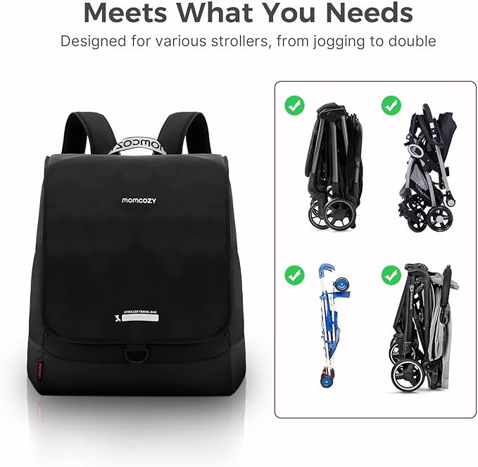 Momcozy Stroller Travel Bag for Airplane | Suit ClickGo Stroller | Compatible with Strollers Folded Dimensions of 22.1 X 17.3 X 9.8 Inch | Fit Most Major Brand | Hand-held & Back-carrying