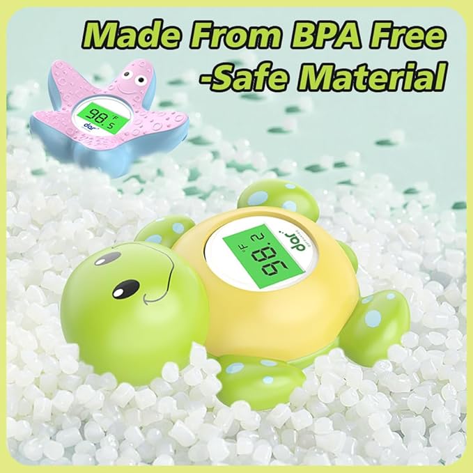 Baby Bath Thermometer, Digital Water Temperature Thermometers with 3 Color Backlit and Temperature Warning, Safety Bath Tube Thermometers Floating Toy for Infant, Toddler