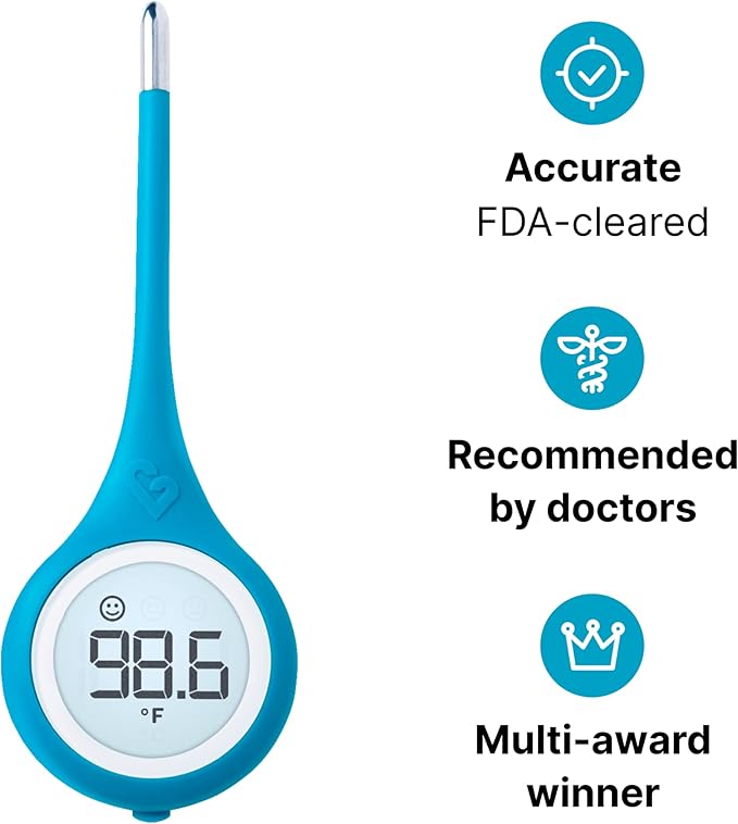 Kinsa Smart,Fever, Digital Medical Baby, Kid and Adult Termometro - Accurate, Fast, FDA Cleared Thermometer for Oral, Armpit or Rectal Temperature Reading - QuickCare
