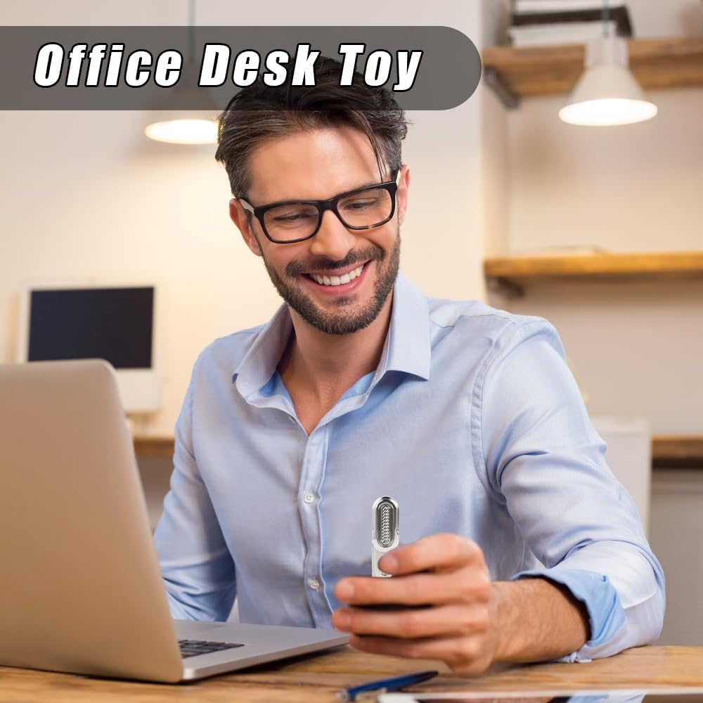 STONESTAR CP3 Mini Fidget Slider, Magnetic Metal Fidget Toys Adult EDC Fidget Toy Haptic Slider, ADHD Tools Sensory Toys Anti-Anxiety Stress Relief Toy for Unisex Adults (Silver)