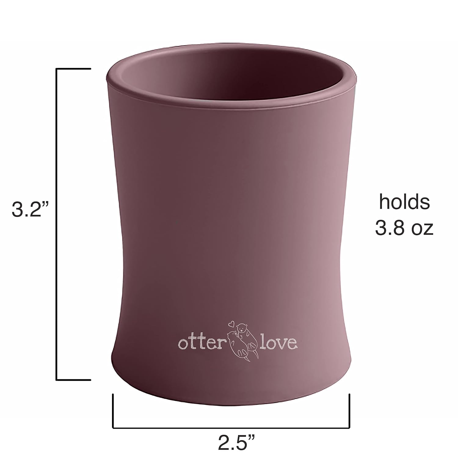 otterlove Silicone Baby & Toddler Training Cup - Pediatric OT Approved - 100% Platinum Pure LFGB Silicone - Unbreakable - Plastic Free - Tiny Cup Perfect for Baby Led Weaning (Woodchuck)