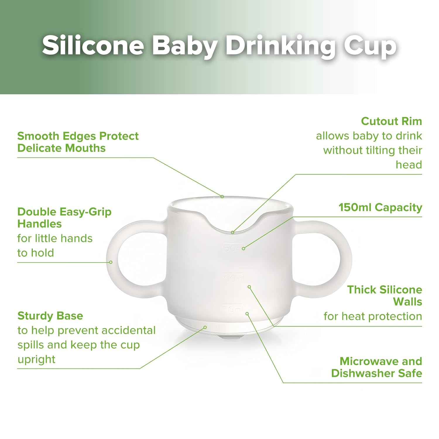 haakaa Silicone Toddler Cups, BPA Free Drop-proof Training Cups for Baby 6 Months+, 5 Ounce