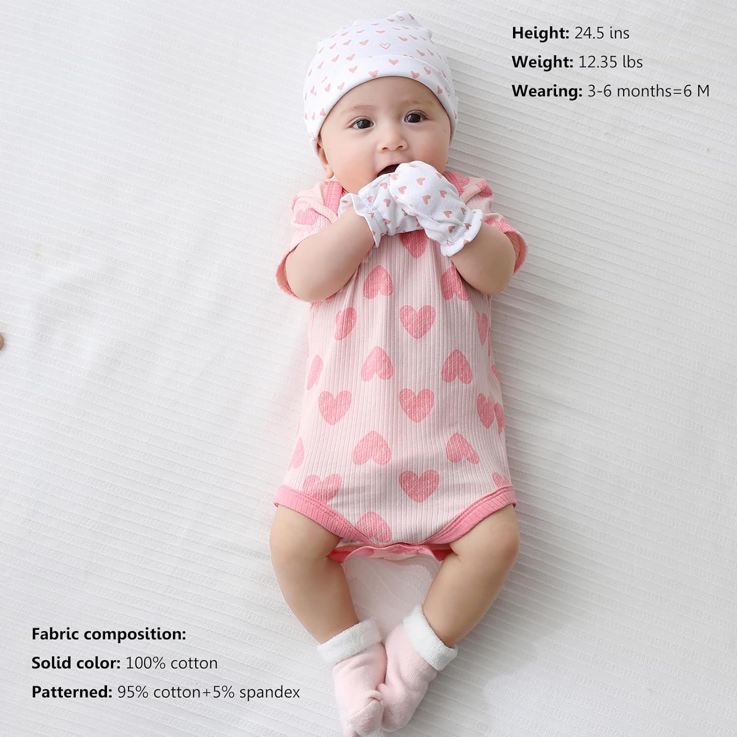 Newborn Baby Short Sleeve Bodysuit Cotton One-Piece Baby Clothes 5-Pack, 0-12 Months