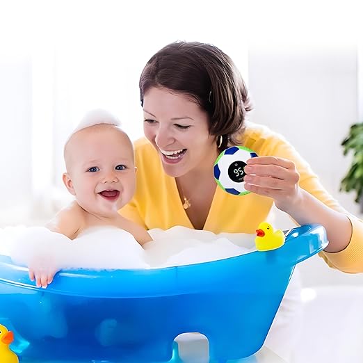 TKY Baby Bath Thermometer with Floating Toys - Digital Water & Room Temperature Monitor, Rechargeable Thermometer with Alerts for Newborn Bath Essentials, Infant Safety