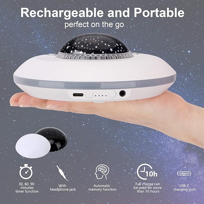 FamiSym White Noise Machine for Kids, Sound Machine Baby with 7 Starry Ambient Night Light, 28 Soothing Sounds Sleep Noise Machine Maker Ideal Gifts for Kids Adults Bedside Travel Nursery