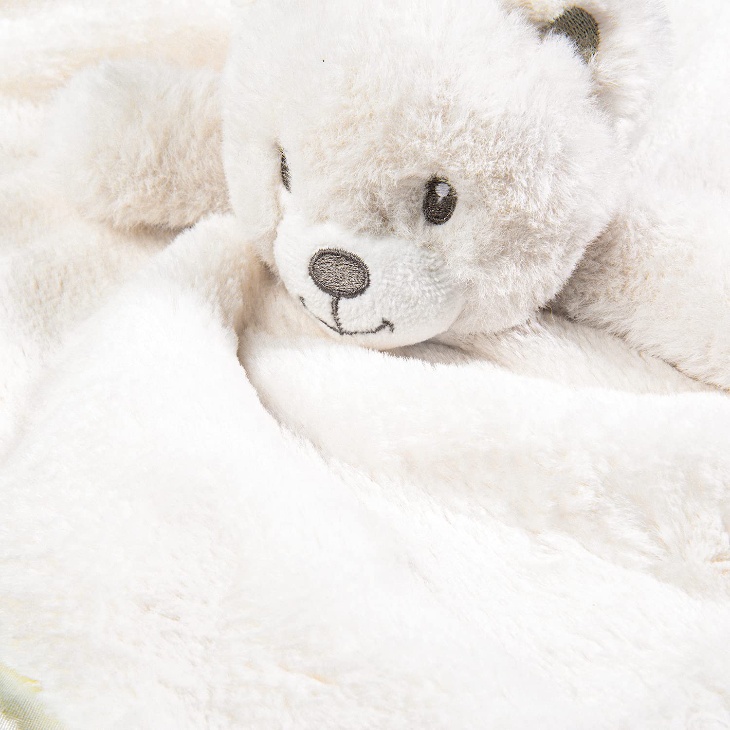 Bear Security Blanket Soft Baby Lovey Fluffy Blanket Unisex Lovie Snuggle Toy Baby Bear Stuffed Gift for Newborn, Boys and Girls, 13.5 Inch