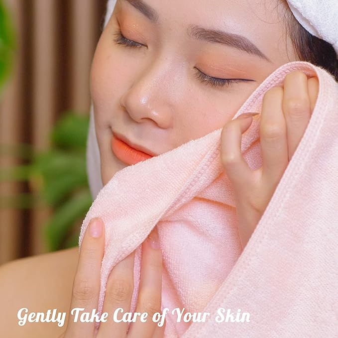 Mother-Earth 6-Pack Bath Washcloths 12"x12" - Soft and Absorbent Face Towels, Quick-Drying Wash Cloths for Sensitive Skin, Premium Quality for Daily Use (Pink Cotton)