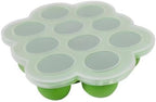 WeeSprout Silicone Freezer Tray with Clip on Lid Perfect Food Storage Container for Homemade Baby Food, Vegetable, Fruit Purees, and Breast Milk (Bright Green, Ten 1.5 Ounce Sections)