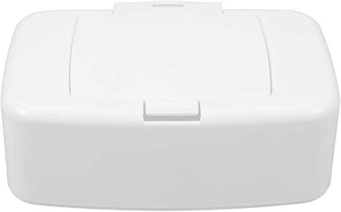 Wipes Dispenser Wipes Container Plastic Wet and Dry Tissue Box Simple Button-Type for Bathroom Home Office 6.68 x 2.36 x 4.13Inch