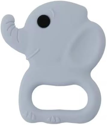 Silicone Baby Feeding Set 15-Piece BPA-Free Baby Led Weaning Kit for 6+ Months – Elephant Suction Plate, Bowl, Forks, Spoons, Bib, Cup, lids, Teether & More – Gift Kraft Box – Baby Registry Blue Gray