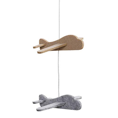 Baby Crib Mobile – Wooden Hanging Nursery Mobile for Bassinet, Baby Nursery Decor for Boys & Girls, Perfect for Shower Gift (Airplanes in The Clouds, Short Version) Sorrel + Fern