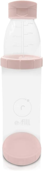 Re-Fill Powder Container To-Go, 2-Compartment Powder Travel Dispenser with Measurements - Powder Container for Protein Powder or Pre-Workout to use On-The-Go (Pink)