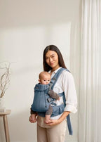 BabyBjörn Baby Carrier Harmony, Woven mélange, Blue | 3-in-1 Ergonomic Baby Carrier; Newborn, Facing-in, Outward-Facing, and Back Carrying Positions Supported (7-40 lbs), Newborn to Toddler