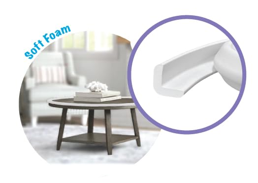 Kidkusion Baby Proof Edge Guards for Safety | Made in The USA | 18 Feet | Off White | Edge Protectors for Furniture, Tables, Fireplaces | Heavy Duty Tape Included