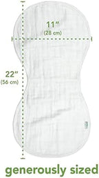 green sprouts Muslin Burp Cloths made from Organic Cotton | 4 absorbent layers protect from sniffles,drips & drools | 100% organic cotton muslin,Super soft & softer with every wash,Machine washable