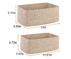 4 Pack Small Storage Shelf Baskets for Organizing, Mini Woven Rope Storage Bins for Towels, Cute Decorative Closet Organizer，Baby Nursery, Gift Empty Baskets -13''Lx8.66''Wx5.11''H-Brown