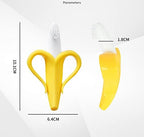 Banana Teether, Soothing Pain Relief Soft Silicone Train Baby Toothbrush, Teething Toys for Babies, Toddlers, Infants, BPA Free for Oral Hygiene, Food Grade, Soothes Babies Sore Gums