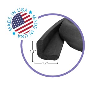 Kidkusion Baby Proof Edge Guards for Safety | Made in The USA | 36 Feet | Black | Edge Protectors for Furniture, Tables, Fireplaces | Heavy Duty Tape Included