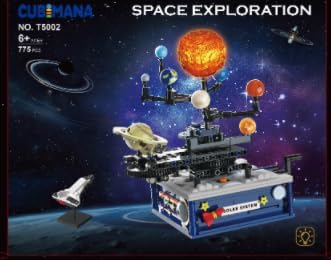Solar System Building Sets with Light - Rotatable Space Exploration Building Toys with 9 Planets & Rocket Sets Science Astronomy Educational Gifts for Boys Girls Age 6+ Years Old Kids(775 PCS)