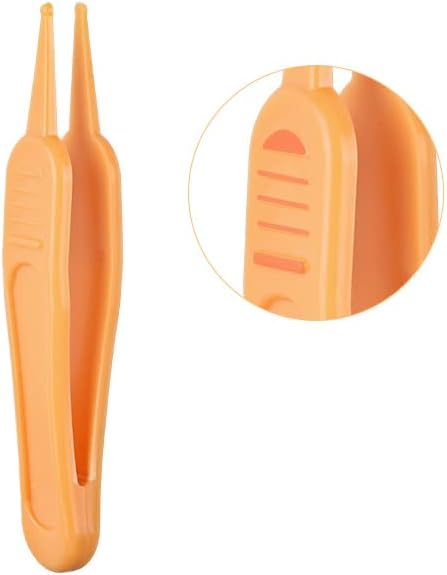 HLLMX 6 PCS Infant Nose Cleaning Tweezer with Plastic Round-Head Baby Ear Nose Navel Cleaner Clip for Baby Care