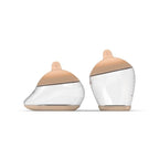 Baby Bottle Starter Kit Includes 2 Bottles 2 Nipples 2 Caps 2 Lids 2 Responsive Flow Valves, Cleaning Brush - Light - Shape 2-RFV