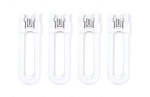 Sliding Cabinet Locks for Child Safety | Baby Proof Your Kitchen, Bathroom, and Storage Doors | Childproof Safety Locks for Knobs and Handles | Easy Install (4 Pack, White)