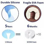 Door Pinch Guard and Door Slam Stopper, Durable Silicone Door Finger Pinch Guard, Prevents Finger Pinch Injuries, Slamming Doors, Door Safety for Kids, 4 Packs Blue Basic.