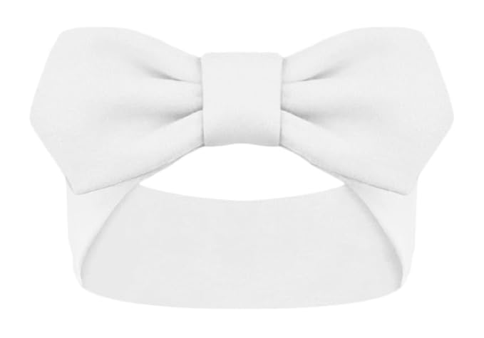 Creative Knitwear Georgia Bulldogs Infant Girls White Solid Hair Knot Headband Embroidered Logo - Size Newborn - 4T
