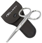 Rounded Stainless Steel Facial Hair Scissors – Safety Scissors for Nose Hair, Eyebrows, Eyelashes, Mustache, Beard, and Baby Nails