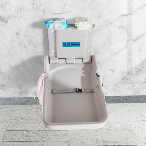 Baby Changing Tables Fold-Down Baby Changing Station Wall-Mounted Vertical Portable Diaper Table Changing Unit Commercial Bathrooms Corner Nursery White Gray