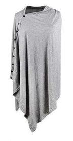 Nursing Cover for Breastfeeding - Multi Use - Nursing Blanket – Poncho Style with Buttons - Stretchy Baby Car Seat Canopy - Nursing Cover Scarf