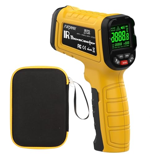 Infrared Thermometer High Temperature Gun -58℉~2732℉, 50:1 Distance Ratio, Digital Laser IR Temp Gun for Cooking, Pizza Oven, Engine, Kilns, Forges, Industry, and Home Repair.