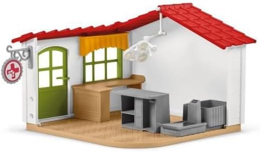 Schleich Farm World - 43 PC Veterinarian Set for Kids - Pet Veterinary Playset has Office, Vet Figurine, Horse, Dog, Cat Animal Toy and Accessories - Educational Toys for Children and Toddlers Ages 3+