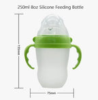 Baby Bottles (2 Pack) 8oz Nurture Nest Anti Colic Bottles with Easy to Hold Handles and Soothing Green Trim