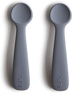 mushie Silicone Baby Feeding Spoons | 2 Pack (Tradewinds)