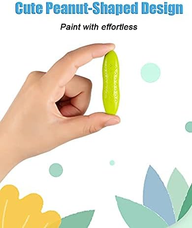 YPLUS Peanut Crayons for Kids, 24 Pastel Colors Washable Toddler Crayons, Non-Toxic Baby Crayons for ages 2-4, 1-3, 4-8, Coloring Art Supplies