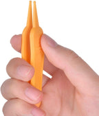 HLLMX 6 PCS Infant Nose Cleaning Tweezer with Plastic Round-Head Baby Ear Nose Navel Cleaner Clip for Baby Care