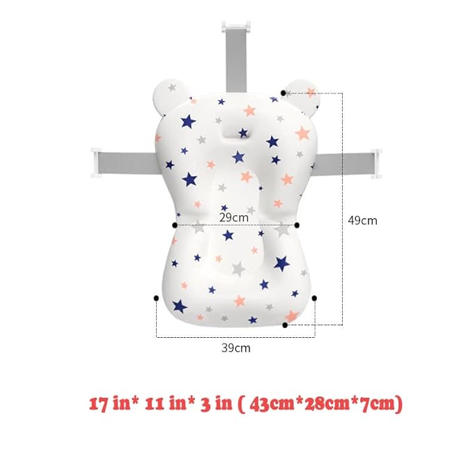 Baby Bath Pad, Soft Bathtub Mat, Adjustable Nonslip Newborn Toddler Bath Cushion, Comfortable Skin Friendly Floating Pad for 0-12 Months Infant (Crown)