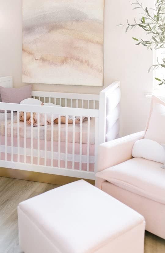 Oilo Crib Sheet, Breathable, Fitted, Turkish Cotton Jersey, 300 Thread Count, Machine Washable, Fits Standard Crib (28" x 52" x 6"), Toddler Bedding, Girl, Boy, & Neutral Nursery Design, Sandstone