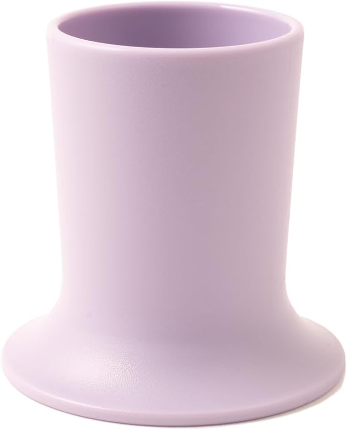 Kids Tumbler and Teacup | 2 Cup Set (6 & 7 Oz) Dishwasher/Microwave Safe 3.5" x 4" | 2 Wide Base Toddler Cups Polypropylene Plastic | Open Sippy Cup for 6+ Month Old (lavender, stone)