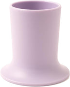 Kids Tumbler and Teacup | 2 Cup Set (6 & 7 Oz) Dishwasher/Microwave Safe 3.5" x 4" | 2 Wide Base Toddler Cups Polypropylene Plastic | Open Sippy Cup for 6+ Month Old (lavender, stone)