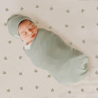 Ely’s & Co. Crib Sheets Baby Girl/Boy Fitted Crib Mattress Sheet Set, 2 Pack, 100% Jersey Knit Cotton, Infant and Toddler Nursery Bedding, Neutral Taupe and Cream with Sage Vintage Print, 28” x 52”