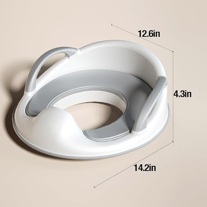 PandaEar Baby Toddler Potty Training Toilet Seat for Boys and Girls with Handles| Child Kids Potty Seat Toilet Seat Attachment| Safe Urine Guard Non-Slip Rubber Rim| Fits Round & Oval Toilets