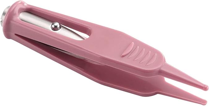 Infant Nose Cleaning Tweezer with LED Light Round-Head Safe and Effective Clip Care Ear Nose Navel Clean Tool Nipper Plier Pincet Forceps for Relieves Stuffy Nose