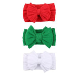 Christmas Baby Bows Headbands Nylon Hairbands Baby Girl Bows Hair Accessories for Infant Toddler Essentials (Red Green White, mid)
