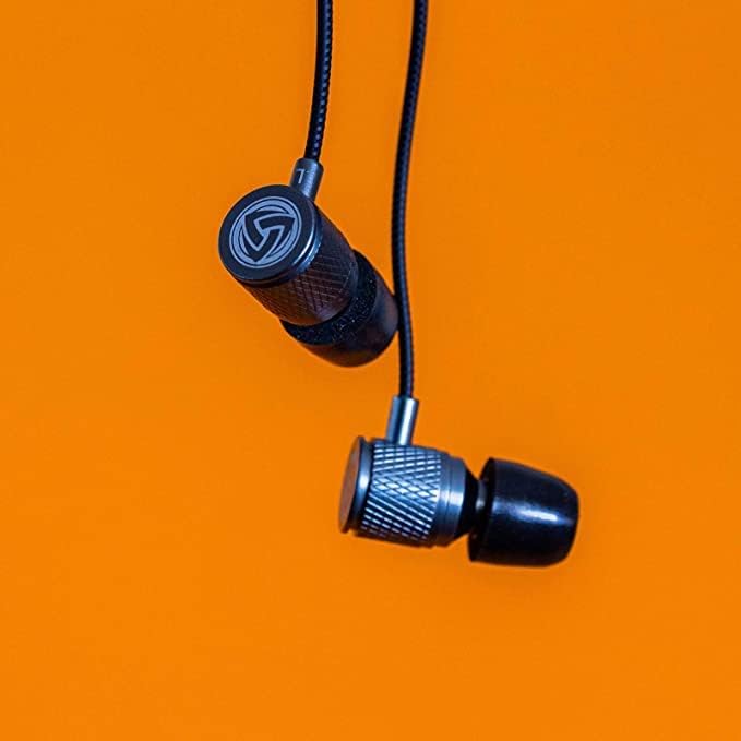 LUDOS Ultra Wired Earbuds in-Ear Headphones, 5 Years Warranty, Earphones with Microphone, Noise Isolating Ear Buds, Memory Foam for iPhone, Samsung, School Students, Kids, Women, Small Ears - Grey