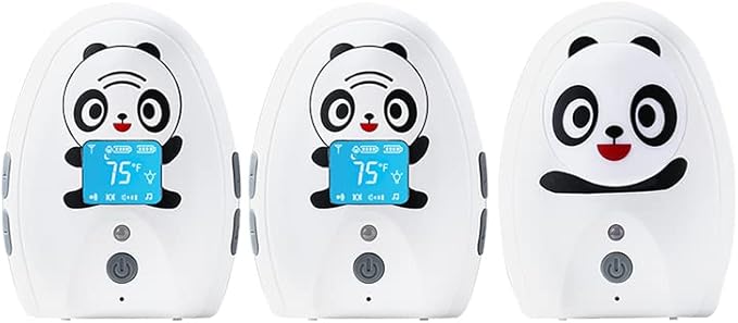 Audio Baby Monitor TimeFlys Twin Mustang Panda,Talk Back Intercom,Long Range up to 1000 ft,Temperature Monitoring and Warning,Lullabies,Rechargeable,Vibration,LCD Display,Night Light