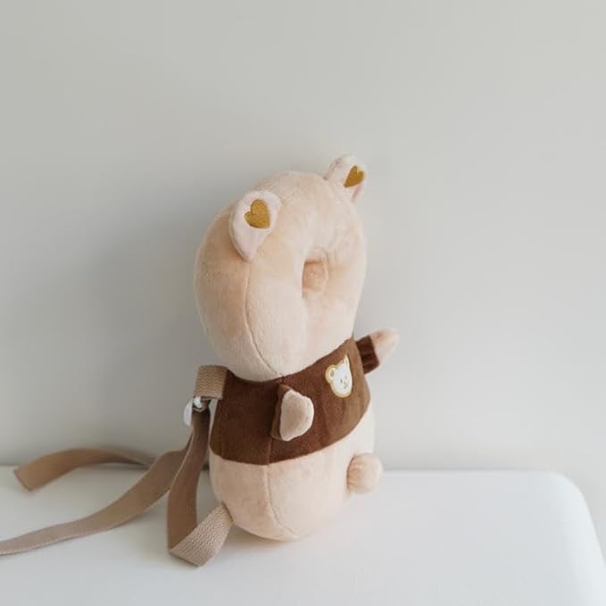 Baby Walker Head Protector Backpack Wear,Toddler Adjustable Baby Head Protection Backpack for Safety Baby Learning Walking Crawling (Brown Bear)